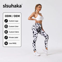 Nouveau Legging de Sport et Yoga pour Femme, Imprimé Vache 3D, Effet Push-Up, Noir et Blanc, Longueur Cheville, Taille Haute, en Spandex/Nylon