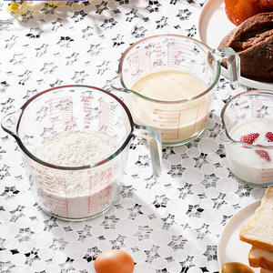 Измерительная чашка из высокотемпературного боросиликатного стекла, нагревательная чашка для микроволновой печи, прочный измерительный инструмент для молочных чашек - Product Image 4