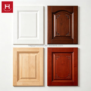 Happy Houses Wholesale Factory Price Custom Kitchen Cabinet <strong>Doors</strong> Modern White Lacquer Traditional Wood Grain Carved Cabinetry - Product Image 2