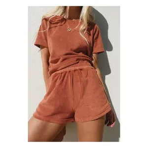 Set Loungewear da <span class=keywords><strong>Donna</strong></span> in Due Pezzi in Spugna, 100% Cotone Organico, Pantaloni e Felpa con Cappuccio, Tuta in Pile <span class=keywords><strong>per</strong></span> <span class=keywords><strong>Casa</strong></span>, Yoga e Palestra - Product Image 2