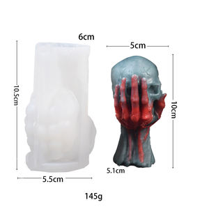 Early Riser tenant un crâne à la main bougies parfumées moule en silicone moule à bougie en plâtre décoration <span class=keywords><strong>de</strong></span> mariage outils <span class=keywords><strong>de</strong></span> gâteau moulures - Product Image 6