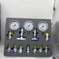 Universal Pressure Gauge Measuring Instrumentst Hydraulic Pressure Gauge Kit with 6 Test Couplings 3 Pressure Gauges With Tee