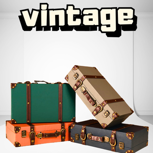 Vintage Style Retro Travel Luggage Luxury Fashionable Handcrafted Wood <strong>Suitcase</strong> Secure <strong>Locks</strong> Lightweight Classic Trolley Bag - Product Image 2