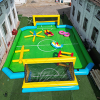 Gros PVC Terrain de Football Gonflable Grand Terrain de Football Extérieur avec Logo Imprimé Bâche Modèle Réparation Accessoires Inclus