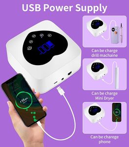 <b>Rechargeable</b> Nail Light 5 Timer Setting Touch Control & Auto Sensor for Gel Nails Compatible Nail Gel Polish 72W UV Cordless - Product Image 5