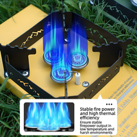 Réchaud de camping et de caravane portable IGT monobloc en acier inoxydable 36x12,5 cm, à gaz butane, avec soupape de sécurité et contrôle de flamme réglable