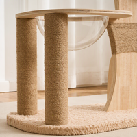 Étagère d'escalade pour chat d'intérieur en bois écologique de luxe avec motif floral, résistante à l'usure et aux griffures
