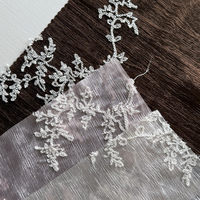 Tissu en Acétate et Nylon Infroissable Brodé Motif Végétal Brillant Confortable Respirant pour Robes Quotidiennes et Vêtements de Mode