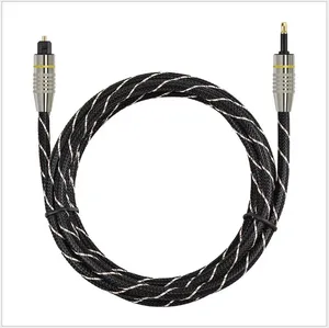 Mini cabo de áudio óptico digital SPDIF, linha de fibra óptica para boca redonda, conector de áudio óptico Toslink, conector de 3,5 mm