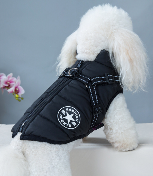 Luxury Cooling Pet Vest Dog Harness And Leash Set With Buckle Winter Cotton Coat
