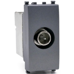 Conector de TV Satelital Gris Compatible con Vimar Ark, Conector Coaxial, Salida RF - Product Image 1