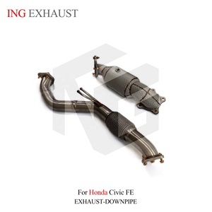 ING <span class=keywords><strong>Tubo</strong></span> <span class=keywords><strong>di</strong></span> <span class=keywords><strong>Scarico</strong></span> Anteriore in Acciaio Inox ad Alte Prestazioni per Honda Civic FE 11a Generazione 1.5T Turbo con Scudo Termico - Product Image 6