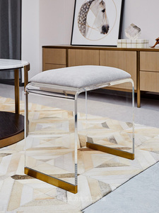 Pu Leather Convertible Modern Clear Acrylic Step <strong>Stool</strong> for <strong>Bedroom</strong> Apartment Supermarket Use - Product Image 3