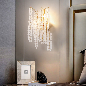 Lampes murales en cristal avec arbres d'orme, lampes pour murs de salon, à paillettes, décoration, arrière-plan de la chambre à coucher, luminaires avec pièces de monnaie - Product Image 4