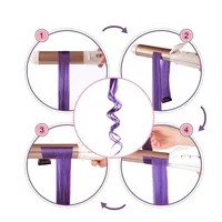 Extensions de cheveux à clipser, 6 pièces/paquet, mèches colorées pour fête, 22 pouces, multicolores, cheveux raides, postiches synthétiques, violet rose