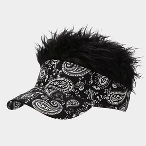 Casquette à visière amusante pour hommes avec perruque imprimée Polynésie pour le sport, le cyclisme, les voyages, les fêtes et l'extérieur – Vente en gros - Product Image 3