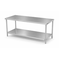 Mesa de Trabajo Comercial de Acero Inoxidable, Mesa de Trabajo Resistente de Acero Inoxidable con Estante Inferior para Preparación de Alimentos en Restaurantes