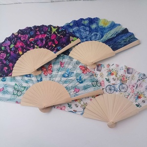 Abanico de mano plegable portátil de 23cm, madera de cerezo, Rave español, Material de bambú decorativo, técnica pintada, recuerdo - Product Image 6