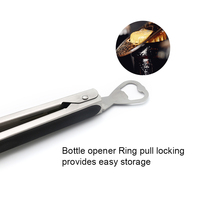 Outils de cuisine multifonctions en acier inoxydable Pinces pour barbecue Pinces à salade en acier inoxydable et ouvre-bouteille