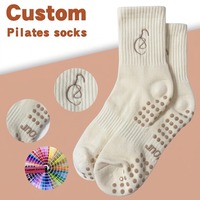 Chaussettes de yoga  antidérapantes et  Chaussettes d'entraînement Pilates souples et respirantes pour femmes avec adhérence