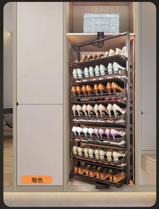 Rotating Shoe Rack 360 Degree Household Stainless Steel Multi-layer Storage Shoe Rack Porch Retractable Rotating Shoe Cabinet - Product Image 3
