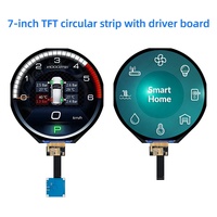 Écrans LCD TFT ronds de 7 pouces, résolution 1080x1080, interface MIPI RVB, 30 broches pour tableau de bord automobile