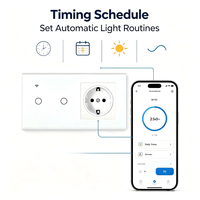 Interruptor Inteligente Tipo 157 Eu Tuya Zigbee 3.0, Enchufe de Corriente Normal, Panel de Vidrio Templado, 220V 16A, Control Remoto por Voz y Aplicación, Temporizador