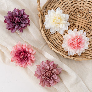 Têtes de fleurs artificielles CallaFloral Dahlia en tissu tissé, couleurs rose, blanc laiteux, rose clair, rose foncé, violet, pour décoration intérieure et mariages - Product Image 2