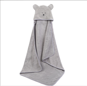 Animal Kids Cartoon <span class=keywords><strong>accappatoio</strong></span> morbido asciugamano da bagno con cappuccio in microfibra di corallo ad assorbimento rapido - Product Image 4