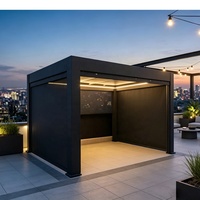 Pergola rétractable en aluminium, imperméable, pour jardin, terrasse, piscine, abri solaire extérieur.