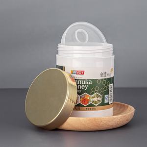 Bocaux en PET blanc de bonne qualité 250g 450g 500g 650g pour la <span class=keywords><strong>gelée</strong></span> <span class=keywords><strong>royale</strong></span>, emballage plastique, bocaux à sirop, miel avec étiquette - Product Image 3