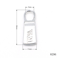 Tirette de fermeture éclair en métal gravée avec logo personnalisé, étiquette de traction gravée avec logo, lot de 5 #   Tête de curseur pour accessoires de maroquinerie