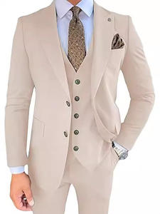 Toptan İtalyan İş Adamı Slim Fit <span class=keywords><strong>3</strong></span> Parça Kraliyet Erkek Takım Elbisesi Damat Balo Smokini Sağdıç Blazer Düğün Takımı - Product Image 2