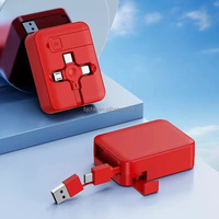 Câble de charge rapide multi-ports USB Type C rétractable 5-en-1 60W 6A avec support de téléphone et conducteur en cuivre pur – Vente en gros
