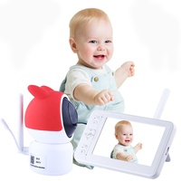 Controllo della connessione PTZ da 5 pollici rilevazione del pianto misurazione della temperatura WIFI Wireless Digital Camera baby monitor con app