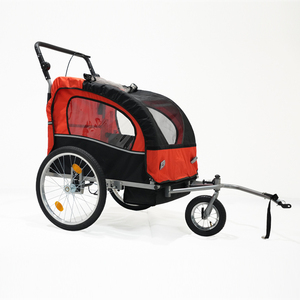 รถพ่วงจักรยานพับได้ รถเข็นเด็ก ล้อ 20 นิ้ว พร้อมแถบสะท้อนแสง โครงโลหะ รับน้ำหนักได้ 80 กก. รถพ่วงจักรยานสำหรับเด็กขนาดใหญ่ - Product Image 1