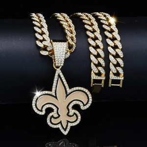 Indianapolis Colts, superventas, equipo de fútbol a la moda, collar con colgante <span class=keywords><strong>dorado</strong></span>, personalidad llena de diamantes, cadena de hip hop, venta al por mayor - Product Image 4