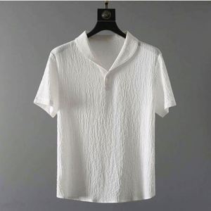 Trajes Casuales de Verano para Hombre de 2 Piezas, Camiseta de Manga Corta + Pantalones Largos, Cuello Polo de Color Sólido, Cintura Elástica con Botones, Secado Rápido - Product Image 4