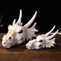 Statue de crâne de dragon en résine au design vintage SKS09, idéale pour la décoration d'automne, décoration artistique de galerie, ornement de table
