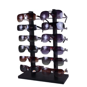 Expositor de Gafas de Sol con Diseño de Madera, con 4, <span class=keywords><strong>5</strong></span>, 8, 10, 12, 24 o 27 Ranuras, para Ópticas y Tiendas, en Negro y Blanco, Personalizable - Product Image 2