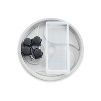 Plateaux de transport ronds en plastique blanc et gris durables pour pots de fleurs, avec roulettes, pour intérieur et extérieur, vente en gros