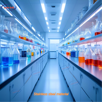 Meubles de laboratoire, banc de laboratoire scientifique personnalisé, tout en acier, design moderne, résistant à la corrosion, utilisation scolaire et hospitalière