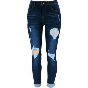 2025 femmes taille haute Stretch jean moulant respirant en détresse Denim pantalon droit crayon Style avec taille moyenne - Product Image 6