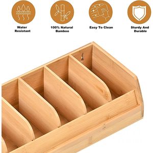Boîte d'organisateur de ceinture en bambou 8 compartiments présentoir de ceinture, organisateur de ceinture pour placard - Product Image 5
