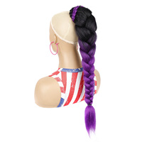 Capelli sintetici trecce doppie estensione coda di cavallo per Cosplay Dreadlock coda di cavallo