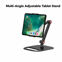 Support de téléphone portable réglable, support de tablette de bureau, support de tablette en métal rotatif à 360 degrés multi-angles pour le bureau OEM