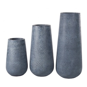 Pots de jardinière de forme ronde classique pour décoration de jardin, jardinière et Pot de fleurs de couleur ciment - Product Image 4