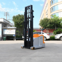 Gerbeur compact électrique 24V avec option batterie lithium et roues en PU pour la manutention de palettes en intérieur