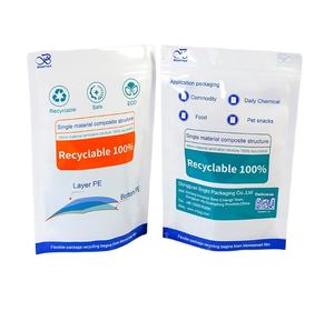 Kunden spezifisches Design Recycelbare Druckverschluss-PE-Verpackungs beutel Umwelt freundlicher Steh beutel für Kondome von Lebensmittel flüssigkeiten - Product Image 1