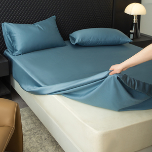 Lyocell Fiber Fitted Sheet Set US Size Home <strong>Bedding</strong> Deep Pocket Sheet&amp;Pillowcase 3pcs Hot Sleeper 60S 600TC Eucalyptus <strong>Bedding</strong> - Product Image 2